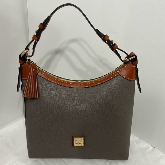 Dooney & Bourke Pebble Grain Erin Hobo Shoulder Bag - Elephant with dust bag - Picture 4 of 12